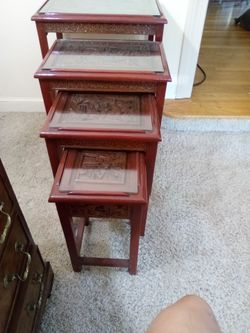 1950s antique glass wooden table set of 4