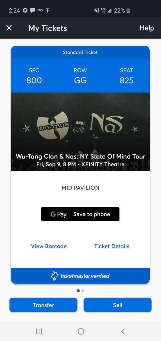 Wu Tang/Nas/Busta Concert Tickets