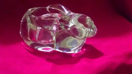 Crystal bunny candle holder