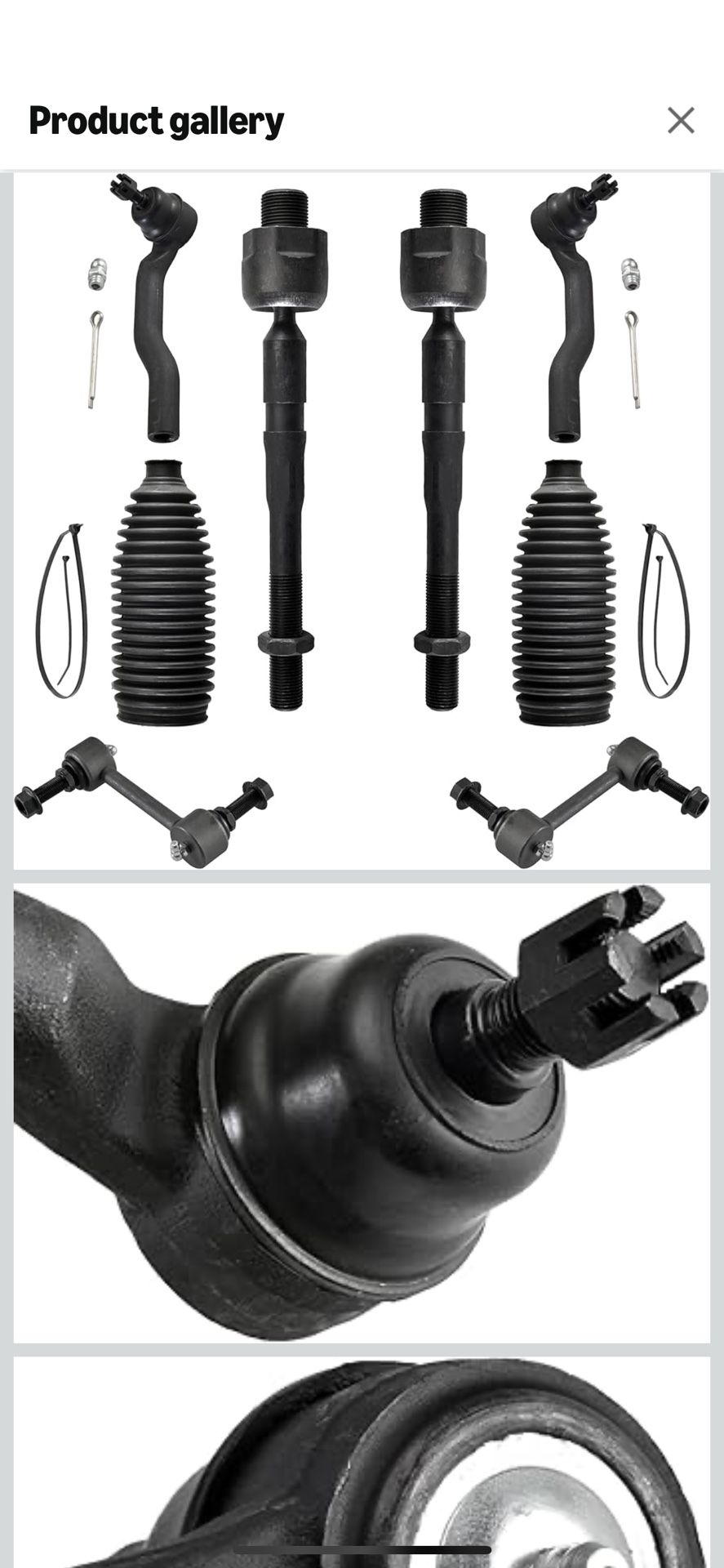 New Front 8pc Tie Rods Sway Bars Kit for 07-14 Ford Edge Lincoln MKX, 4 Outer & Inner Tie Rod Ends 2 Sway Bars 2 Boots 2007 2008 2009 2010 2011 2012 2