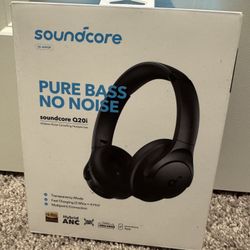 oundcore by Anker Q20i Hybrid Active Noise Cancelling Headphones, Wireless Over-Ear Bluetooth, 40H Long ANC Playtime, Hi-Res Audio, Big Bass, Customiz