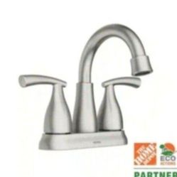 MOEN Essie 2-Handle 4 in. Centerset Bathroom Faucet in Spot Resist Brushed Nickel