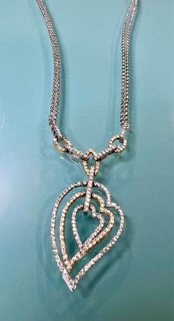 💎 14KT Tri-Color Gold & Diamond  Floating Necklace