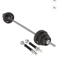 5ft Barbell With Steel Bar Handles X 2 With 100.lbs NEW 