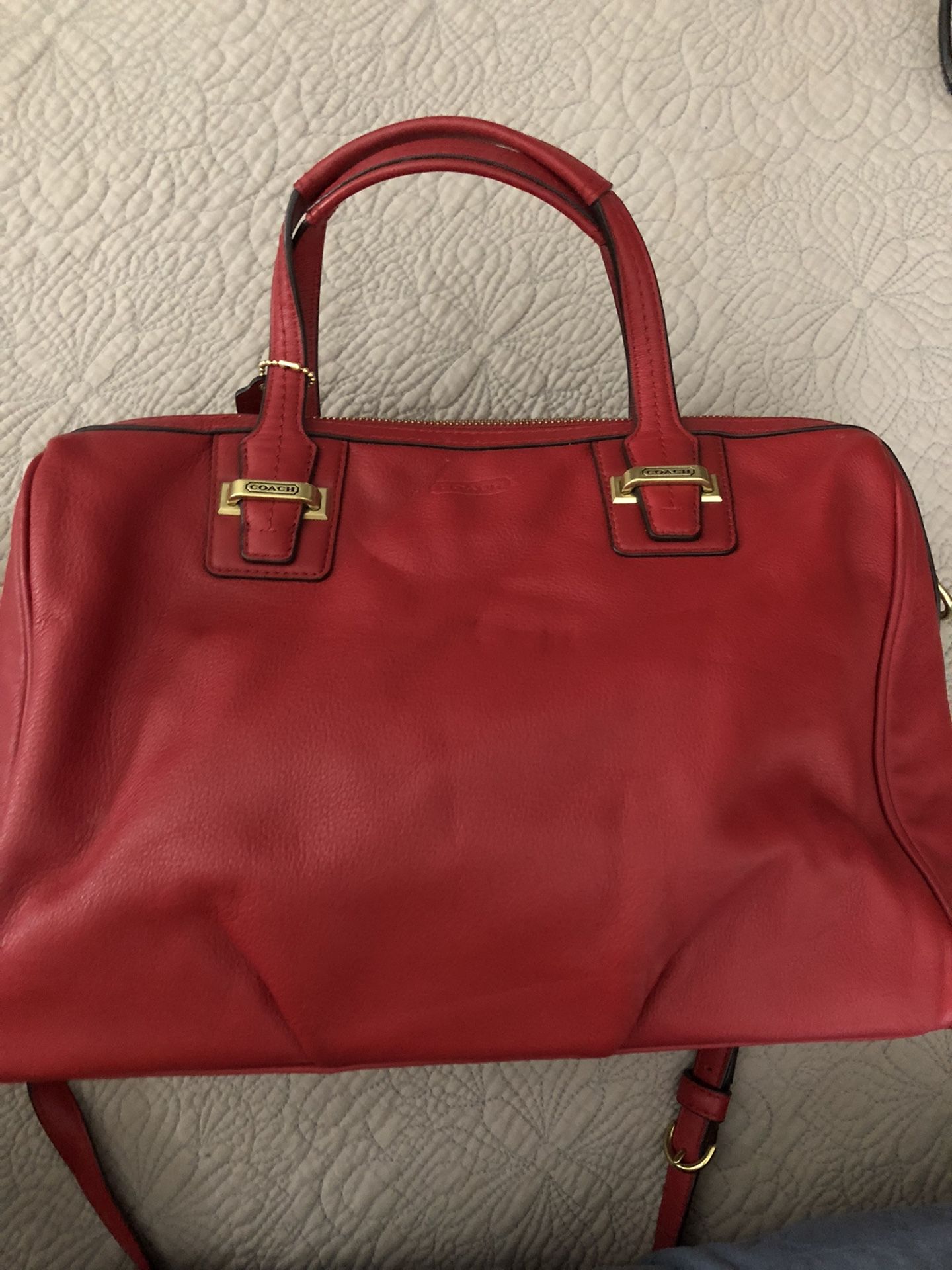 Red Leather Coach Purse