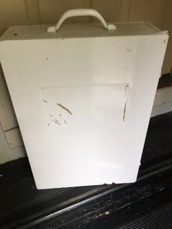 Vintage White Metal Case/ Shelf