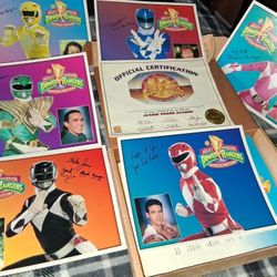 Autographed  Authentication Slip And Box All Five Power Rangers