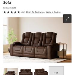 Ashley’s Owner's Box Dual Power Reclining Sofa 