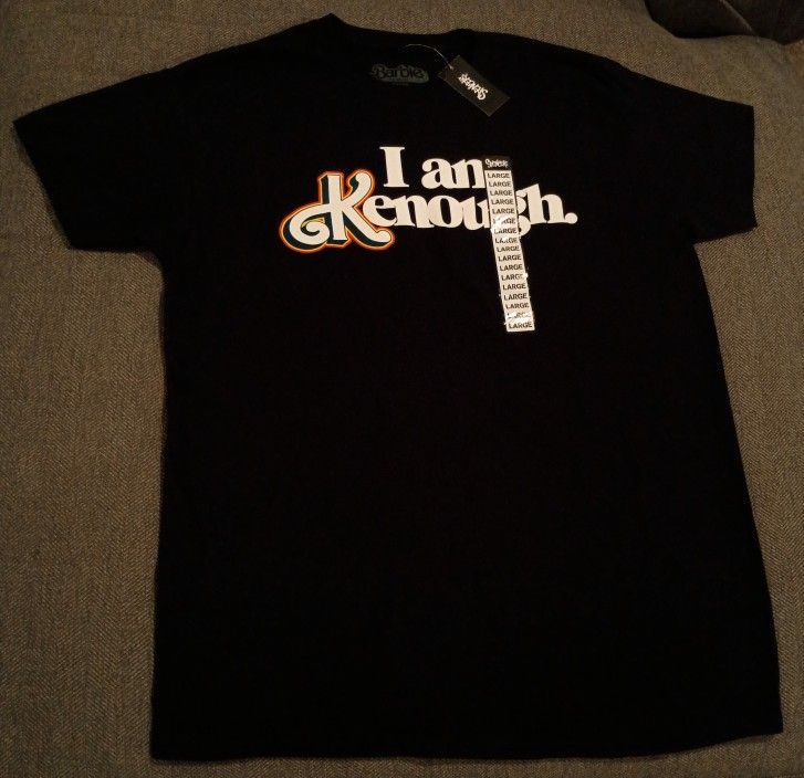 Barbie the Movie, "I Am Kenough," Black, Short-sleeved T-shirt, Size Large 