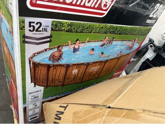 Coleman Power Steel 22 Ft. x 52 in. Round Metal Frame Above Ground Pool Set