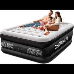 Queen Air Mattress with Built-in Pump, 18" Raised Comfort, 48Hr Leak-Proof Test camping sleepover