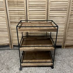 3 Tier Wooden Utility Cart