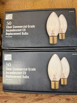 Home Accents 50 ct. Clear Commercial Grade Incandescent C9 Replacement Bulbs