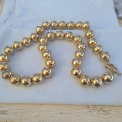 Ball Beaded Necklace By Anne Klein Gold Plated