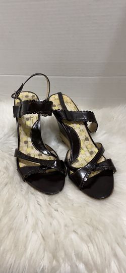 Kenzo Sandals Brown Wedges Shoes Brown Open Toe Ankle Strap Sz 9-9.5