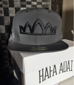Crown's Guam West Pacific Clan Gray/Black Snapback Hat Adjustable One Size