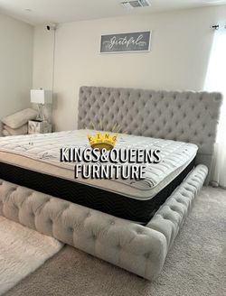 NEW KING BED FRAME WITH MATTRESS 