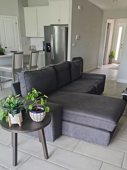 Dark Gray Sectional Sofa with Chaise