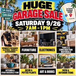 Garage Sale Saturday September 26, 2026