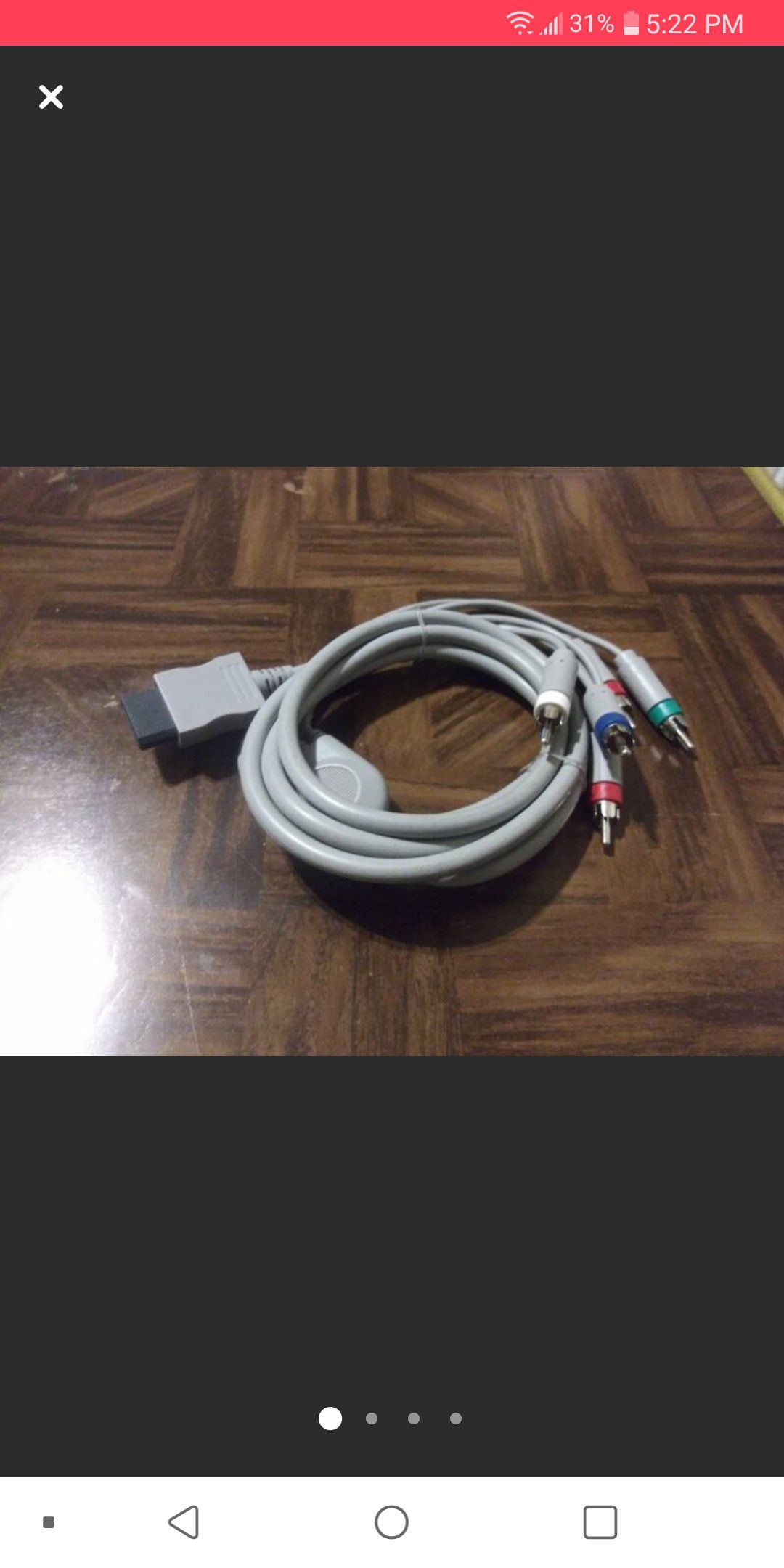 Nintendo Wii, Wii Mini & Wii U Component Cables.