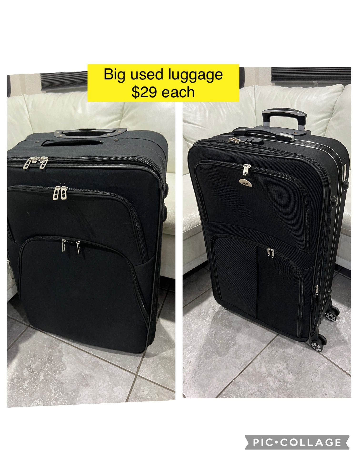 Big used luggage suitcases $29 each/ Maletas grabdes usadas