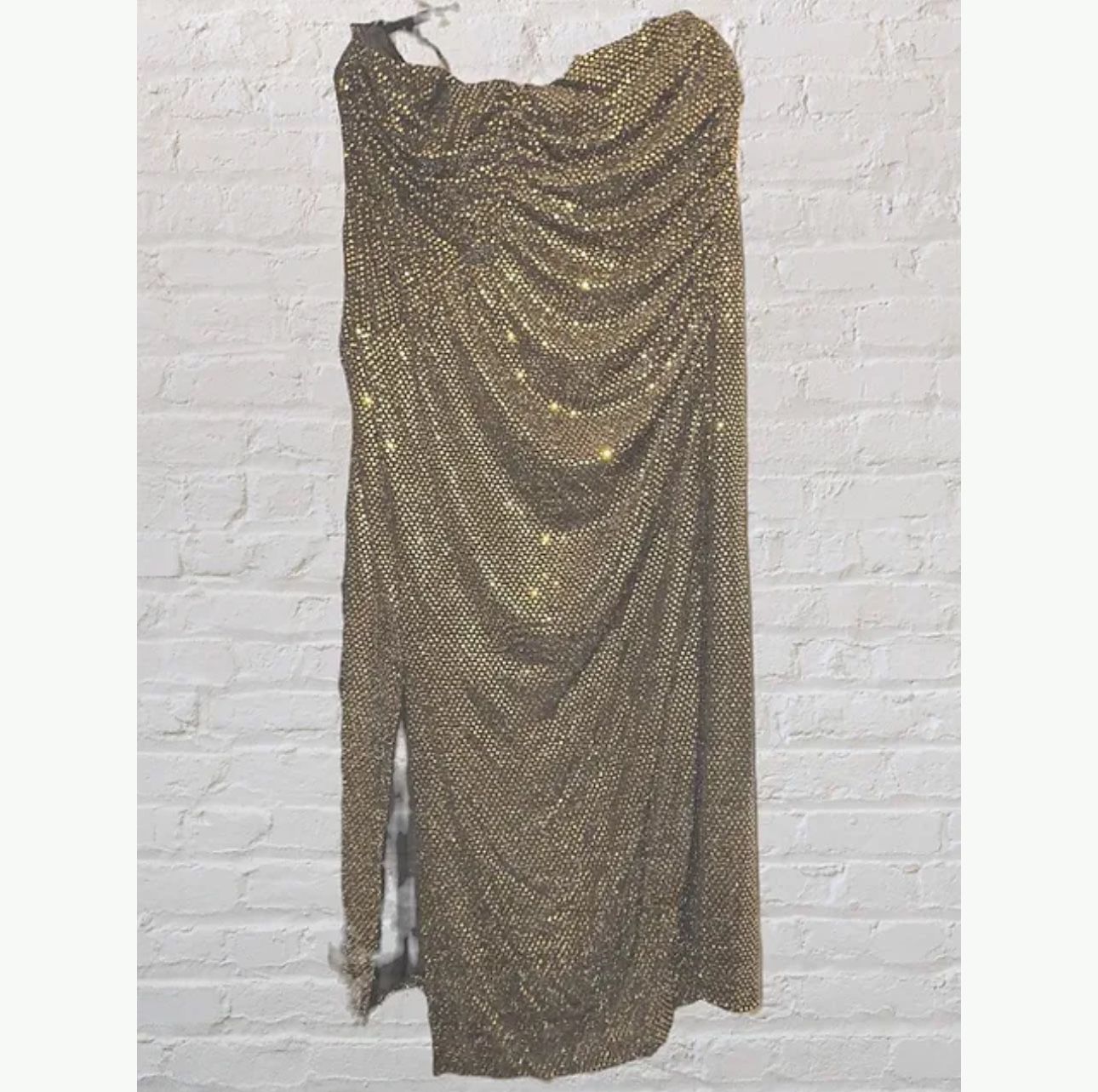 Brand New (Size 2XL) Grace Karin Gold Tube Top Sequins Dress