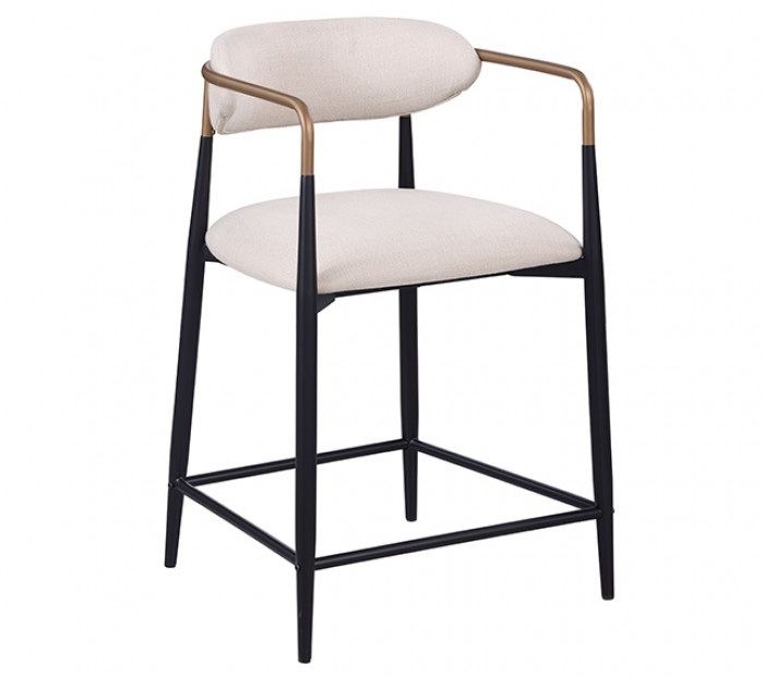 Modern Black Gold Counter Ht Chairs Set Of 2 Brand New In Box