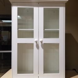 White Curio Cabinet With Glass Shelves
