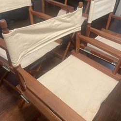 Foldable Patio / Dinner Table Set - 4 Chairs / Director style Chairs 