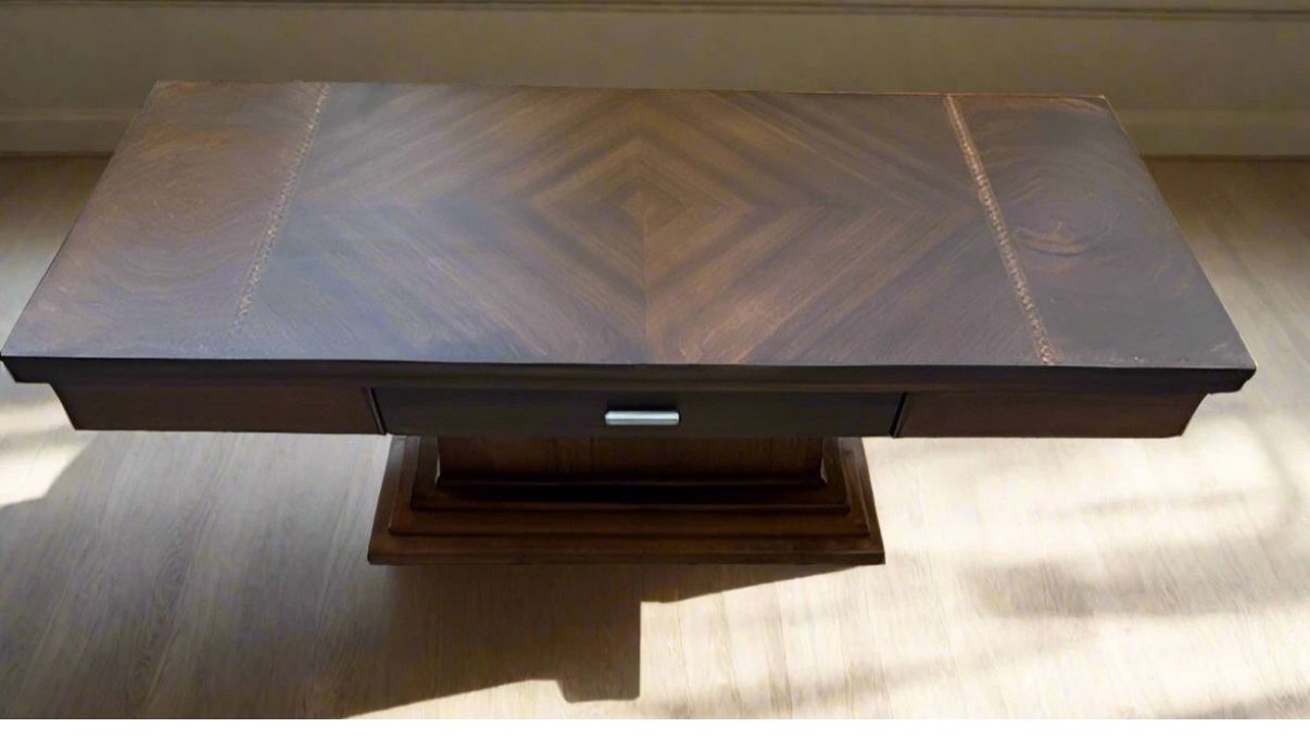 Unique Antique Art Deco Folding Coffee Table with Storage 
