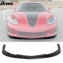 Fits 2006-2013 Chevy Corvette C6 Front Bumper Lip ZR1 Style 3PC Spoiler Gloss Black
