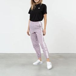 Adidas Original Nylon Cuffed Lavender Sweatpants Size S/10