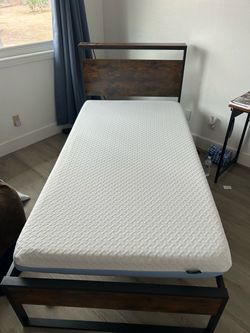 Twin bed and mattress