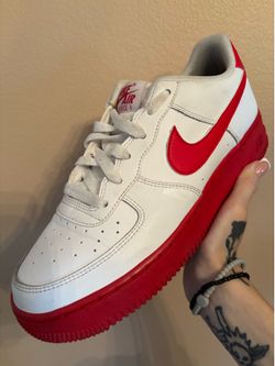 Nike Air Force 1 GS 'White Red Sole'