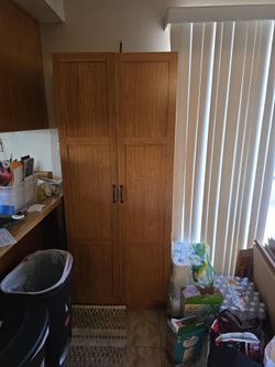Oak Wood Pantry / storage cabinet