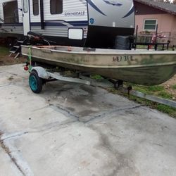 14ft Boat Motor And Trailer 