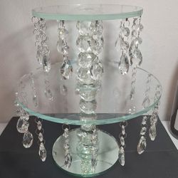 Crystal Glass 2 Layer Wedding Cake Stand