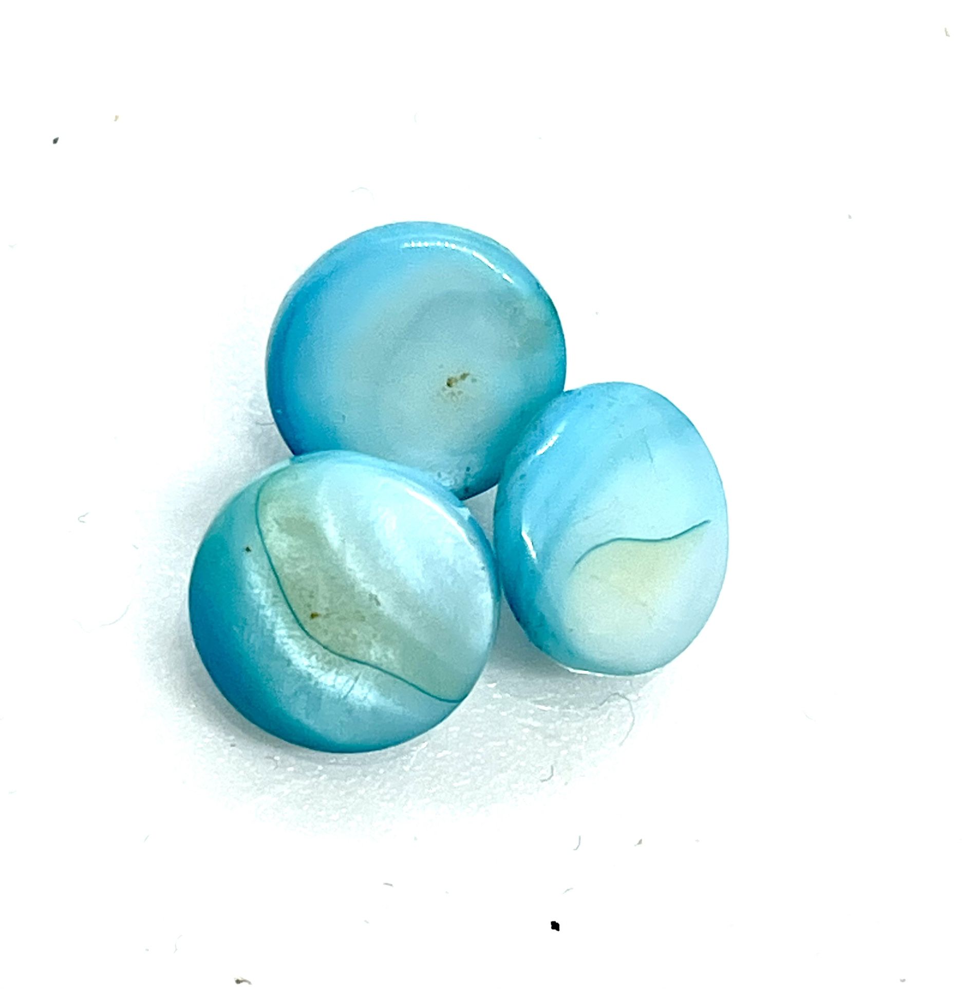 Lot Of 3 Blue MOP Buttons