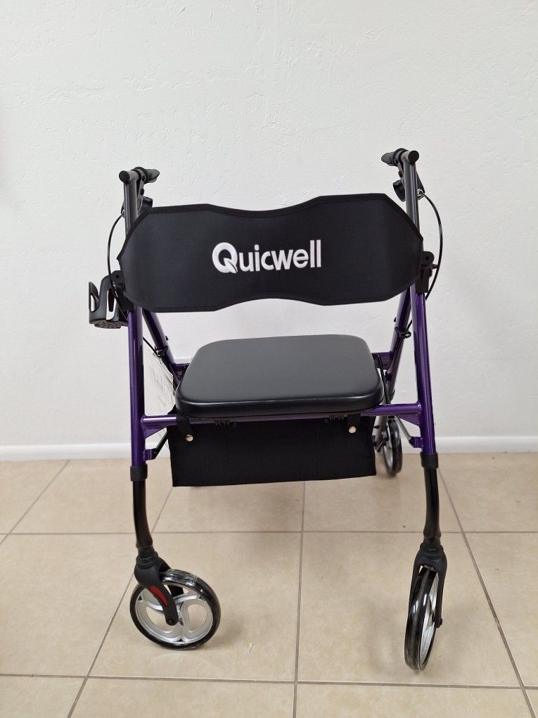 Heavy Duty Rollator Walker with Large Paded Seat
