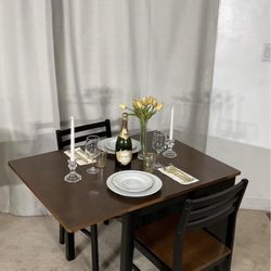 Space Saver Drop Leaf Dining Table & 2 Chairs LIKE NEW!