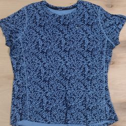 Nike Dri-FIT Running T-Shirt Blue Black Abstract XL Womens