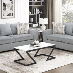 🛑 Silverthorne grey chenille fabric sofa and love seat set rounded arms nail head trim