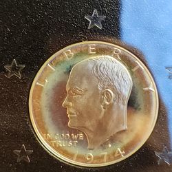 1974 Toned Eisenhower Silver Proof Dollar U.S. Mint