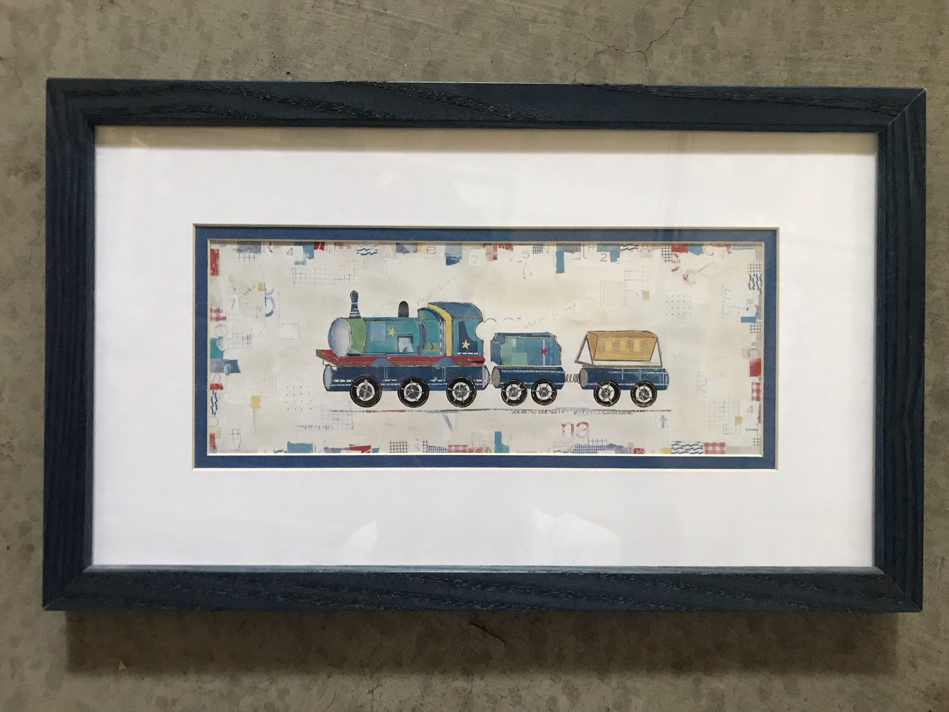 Kids train picture in frame