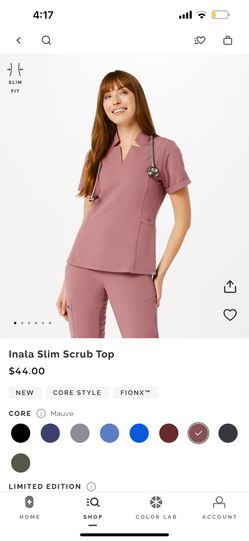 BNIB FIGS INALA SCRUB TOP MAUVE  XS