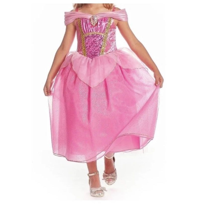 Disney Store Princess Aurora Costume Girls Small 5-6 Sleeping Beauty Pink New