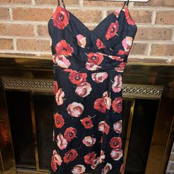Ladies Womens sz 2 ABS by Allen Schwartz floral spaghetti strap mini dress