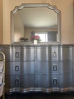 5 piece silver glam bedroom set from furniture of America