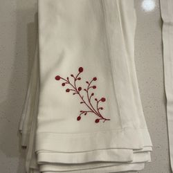 Embroidered Holiday Napkins - Set of 12 