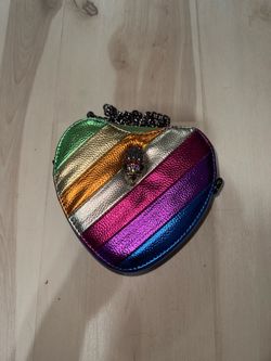 Kurt Rainbow Metallic Heart-Shaped Mini Bag
